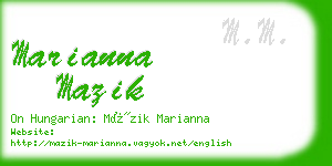 marianna mazik business card